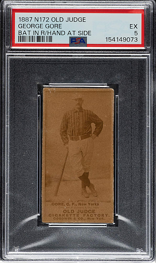 1889 N172 Old Judge George Gore PSA EX 5 - 1 of 2 - Highest Graded!