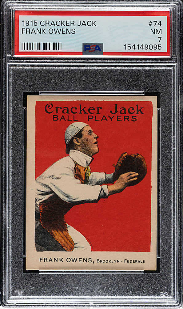 1915 E145 Cracker Jack #74 Frank Owens PSA NM 7