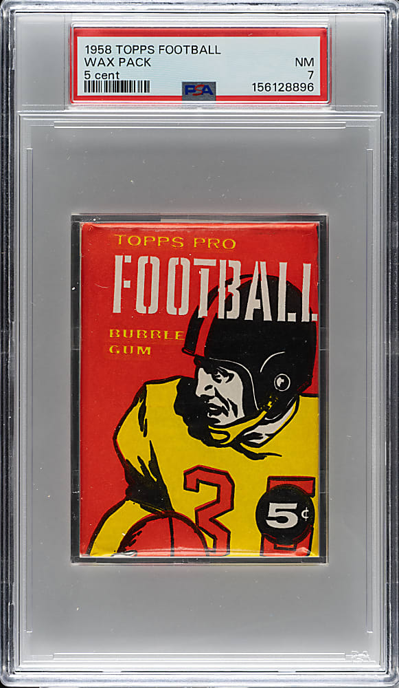 1958 Topps Football Unopened Five-Cent Wax Pack PSA NM 7