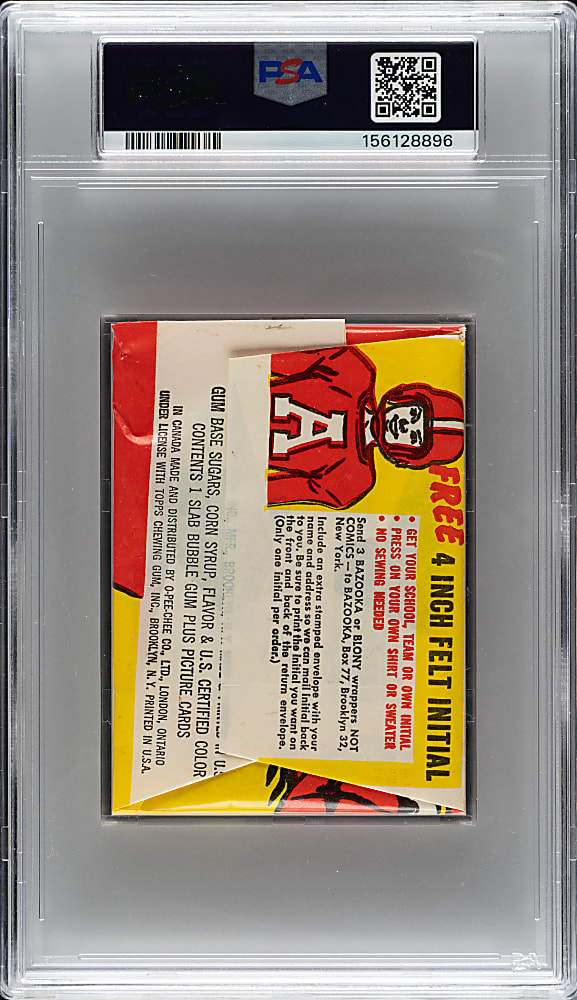 1958 Topps Football Unopened Five-Cent Wax Pack PSA NM 7