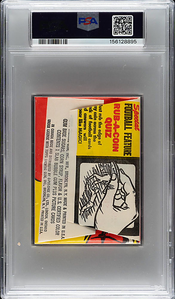 1958 Topps Football Unopened Five-Cent Wax Pack PSA EX-MT 6