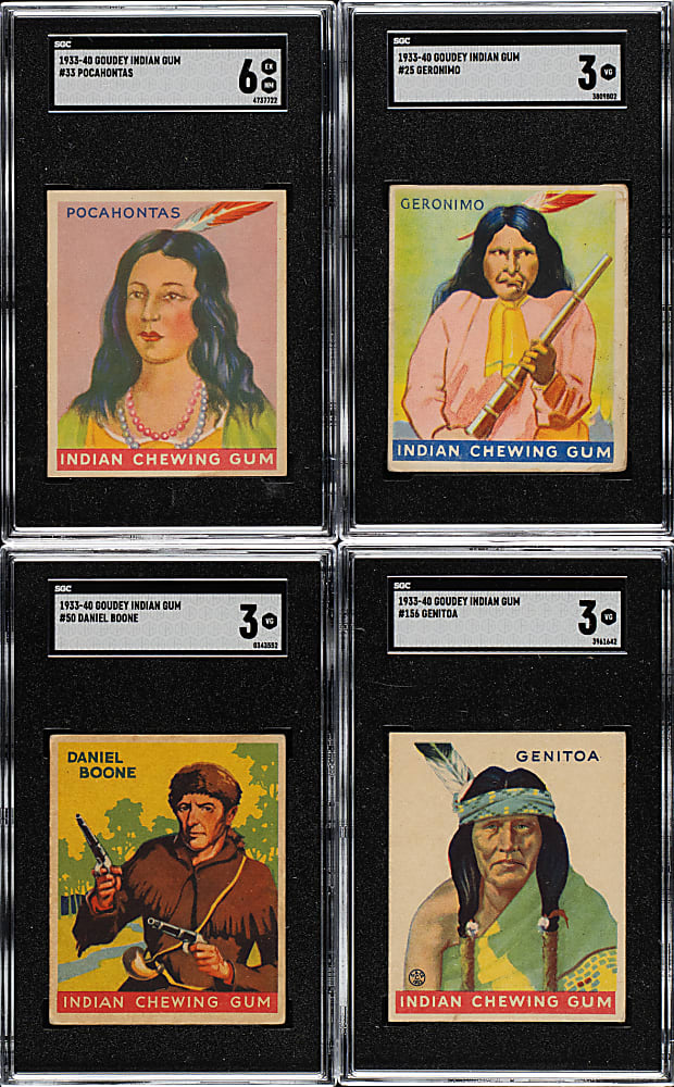 1933 R73 Goudey "Indian Gum" Collection (86) Including Geronimo, Buffalo Bill, and One "Series of 312 - White Background" Variation