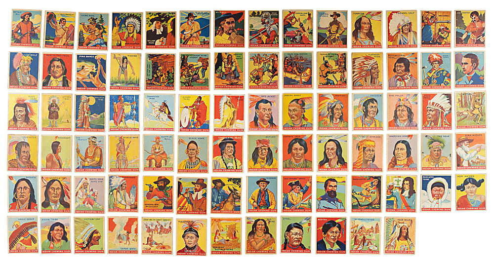 1933 R73 Goudey "Indian Gum" Collection (86) Including Geronimo, Buffalo Bill, and One "Series of 312 - White Background" Variation