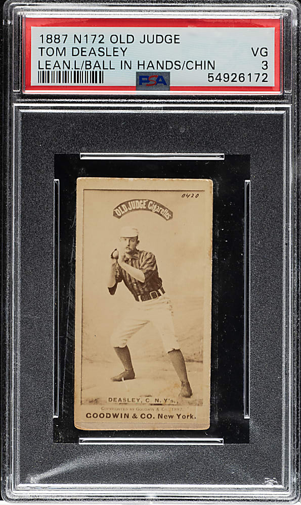 1887 N172 Old Judge Tom Deasley PSA VG 3