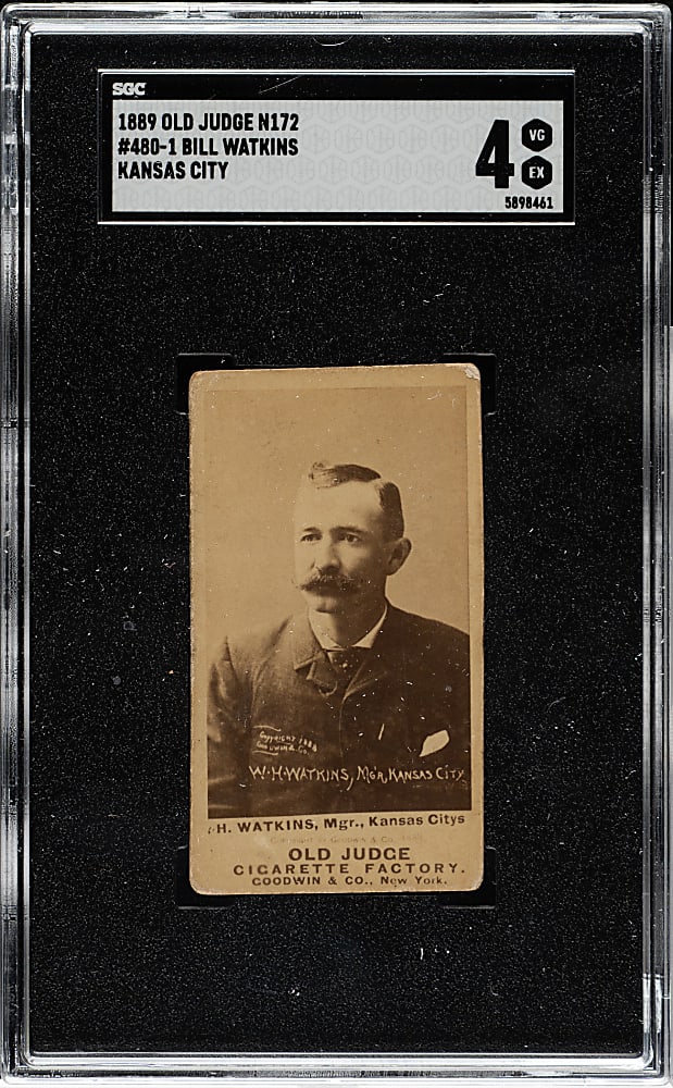 1889 N172 Old Judge Bill Watkins (Manager) SGC VG/EX 4 - Only Pose in the Set!
