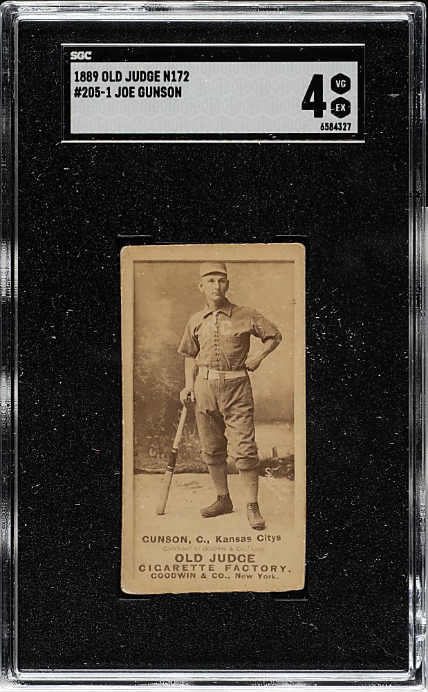 1889 N172 Old Judge Joe Gunson SGC VG/EX 4