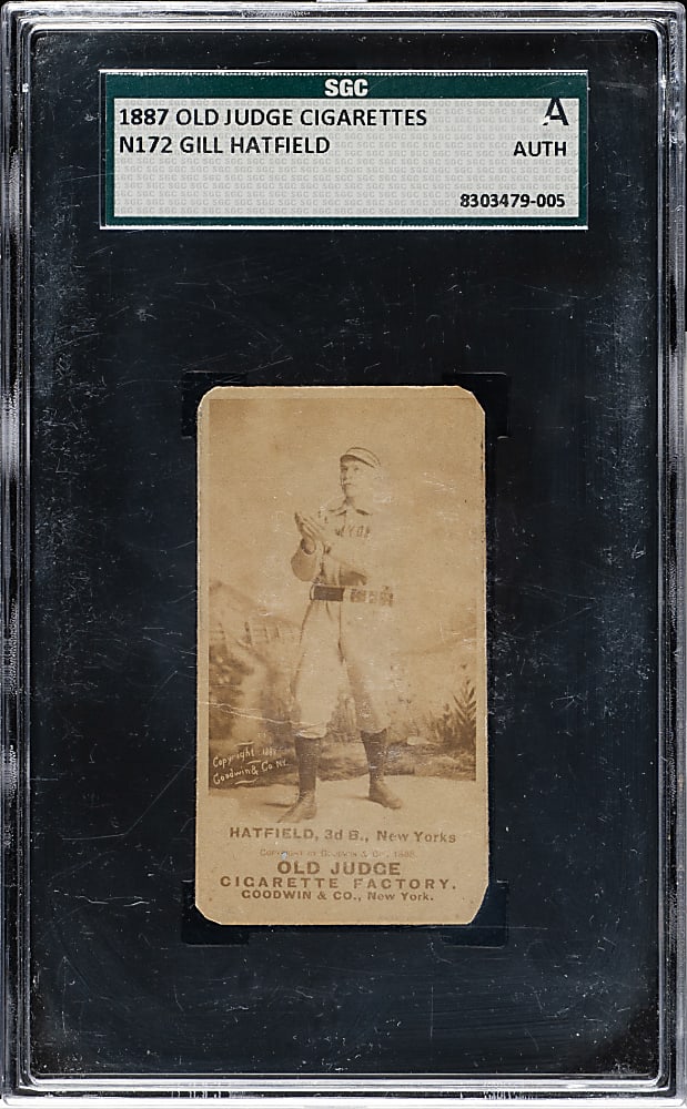 1889 N172 Old Judge Gil Hatfield SGC Authentic
