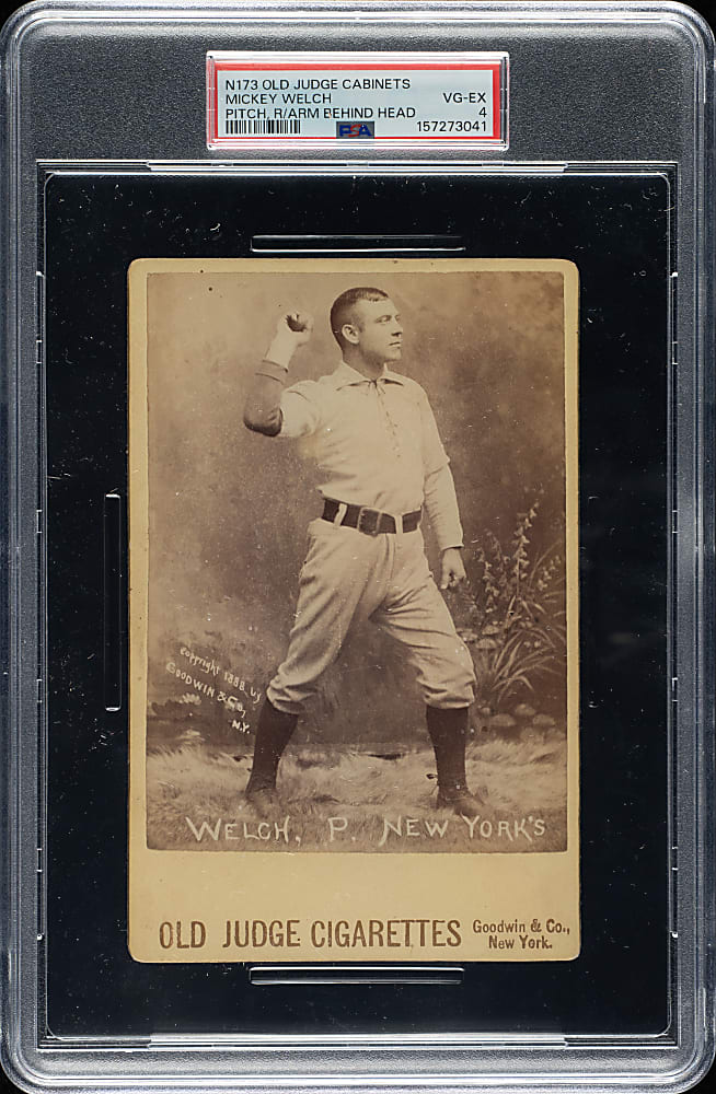 1888 N173 Old Judge Cabinet Mickey Welch PSA VG-EX 4 - The Only PSA-Graded Example!
