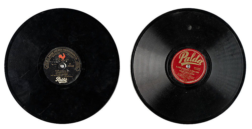 1921 Pathe Freres Phonograph Co. and Palda Record Co. Babe Ruth Record Pair