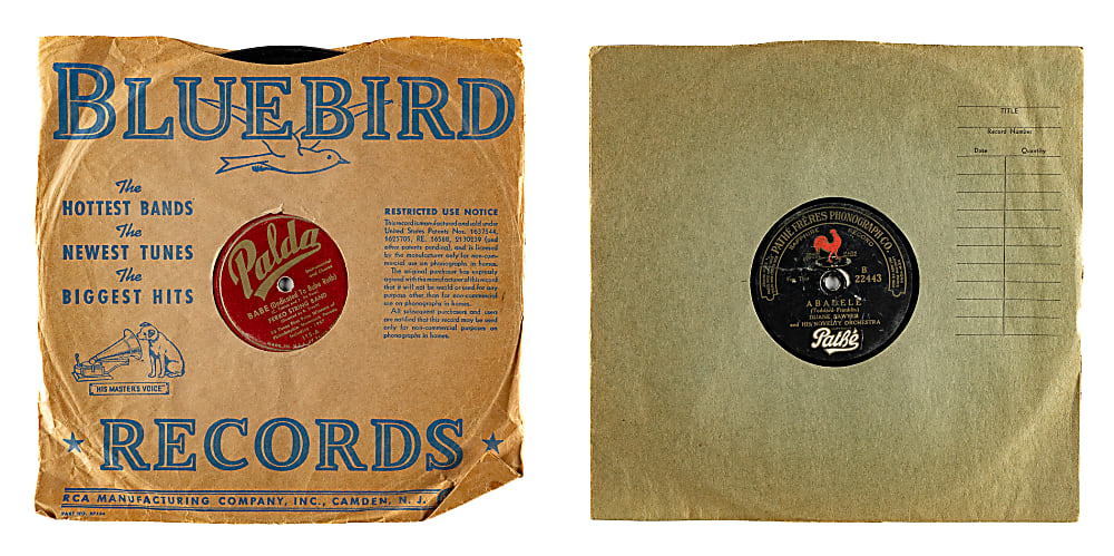 1921 Pathe Freres Phonograph Co. and Palda Record Co. Babe Ruth Record Pair