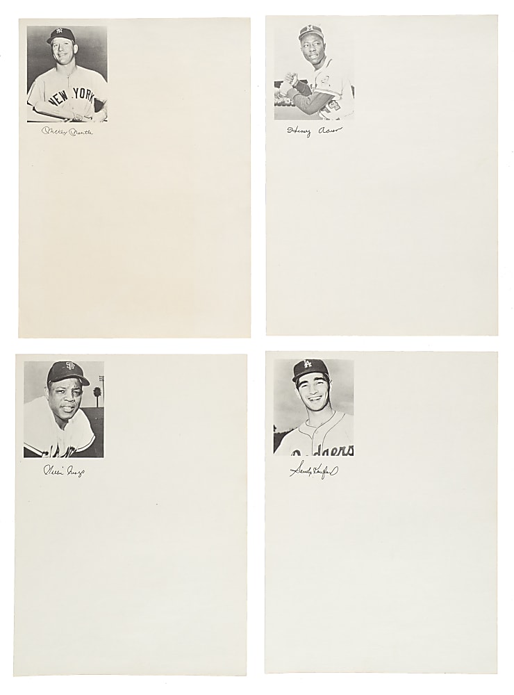 1961-1962 Major League All-Star Stationery Complete Set (32) Including Mantle, Mays, Koufax, and Aaron in Original Box