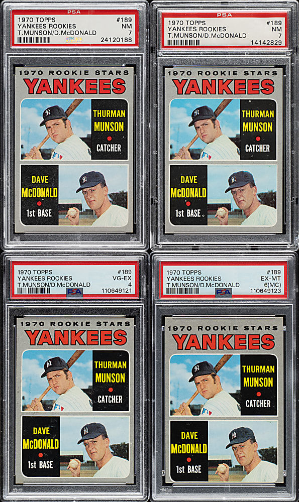 1970 Topps #189 Thurman Munson Rookie PSA-Graded Collection (10)
