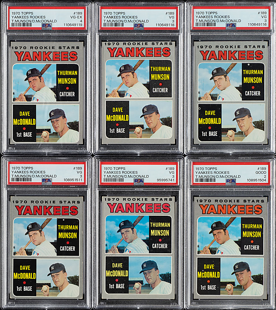 1970 Topps #189 Thurman Munson Rookie PSA-Graded Collection (10)