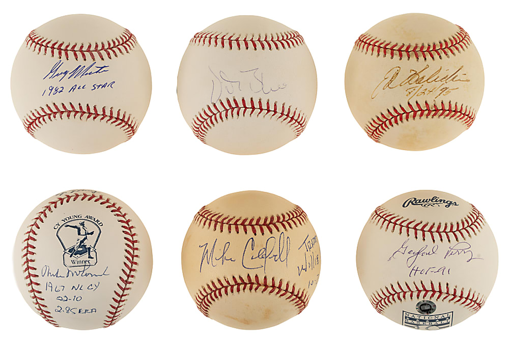 1970s San Francisco Giants Pitchers Single-Signed Baseball Collection (15) Including McDowell, Montefusco, Perry, and Blue