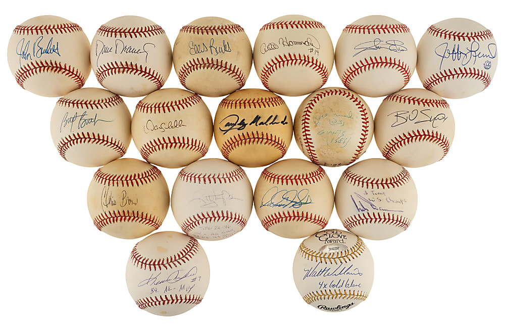 1980s and 1990s San Francisco Giants Single-Signed Baseball Collection (23) Including M. Williams, W. Clark, F. Robinson, and K. Mitchell