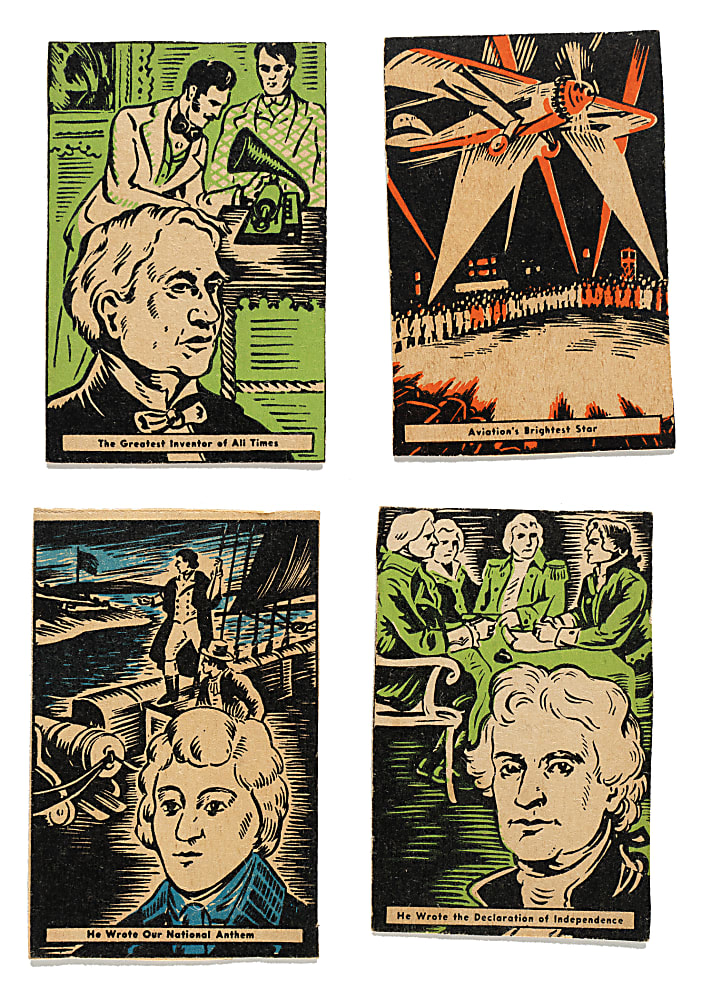 1937 Donut Co. of America "Thrilling Moments" Collection (19) Including Edison, Franklin, Crockett, and Wright Brothers