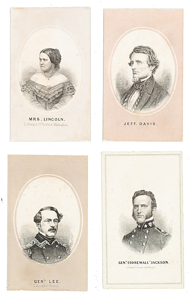 Circa 1860s L. Prang & Co. "Prominent Characters" Collection (61) Including Grant, Jackson and Lee