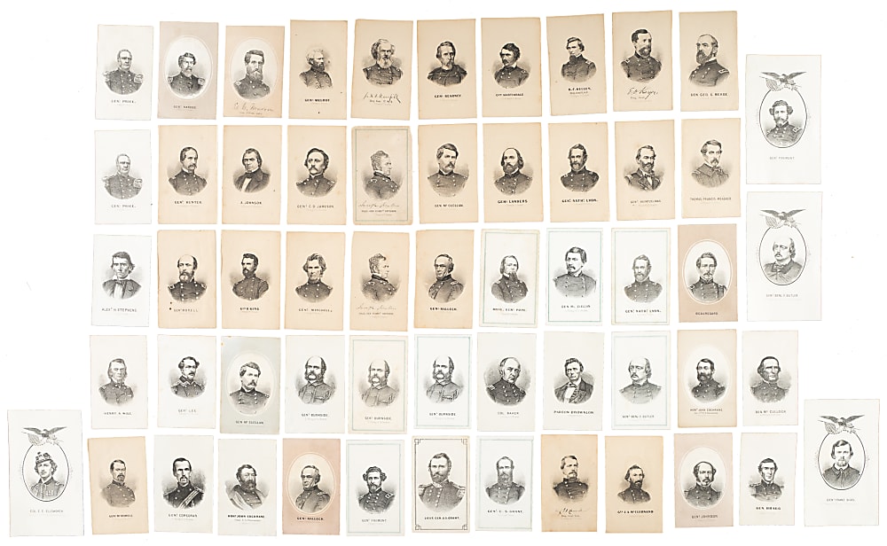 Circa 1860s L. Prang & Co. "Prominent Characters" Collection (61) Including Grant, Jackson and Lee