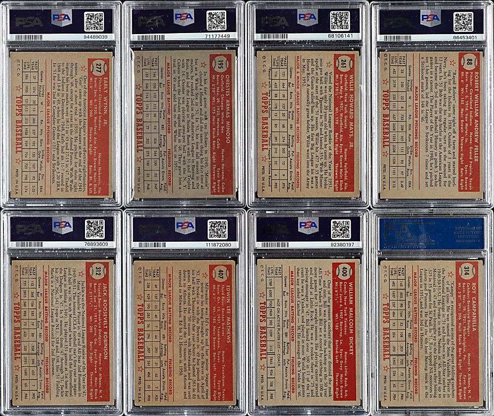 1952 Topps PSA-Graded Near-Complete Set (406/407)