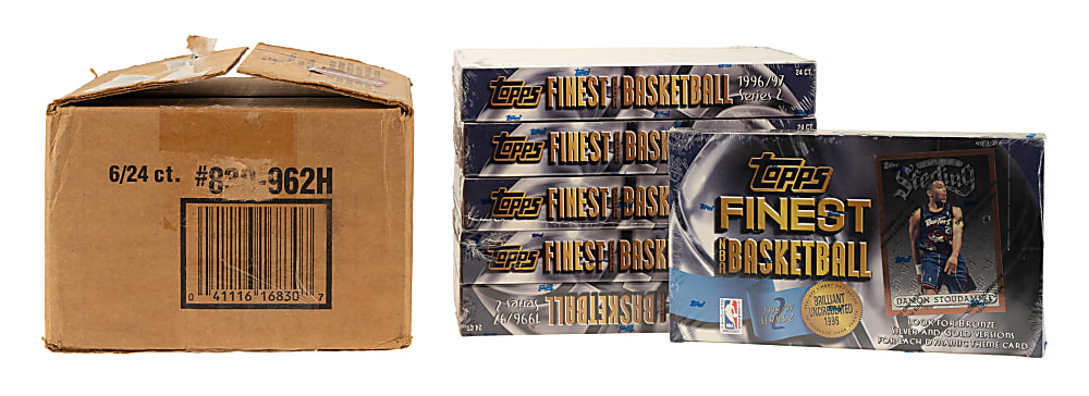 1996-1997 Topps Finest Basketball Second Series Original Hobby Case (6 Factory-Sealed Boxes) - Kobe Bryant Rookie Year