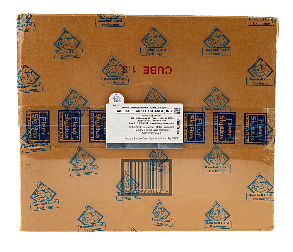 1998-1999 Skybox Molten Metal Basketball Factory-Sealed Unopened Hobby Case (12 Boxes) - BBCE - Dirk Nowitzki, Paul Pierce, and Vince Carter Rookie Year
