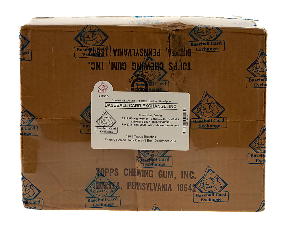 1978 Topps Factory-Sealed Unopened Rack Case (3 Boxes, 72 Packs) - BBCE