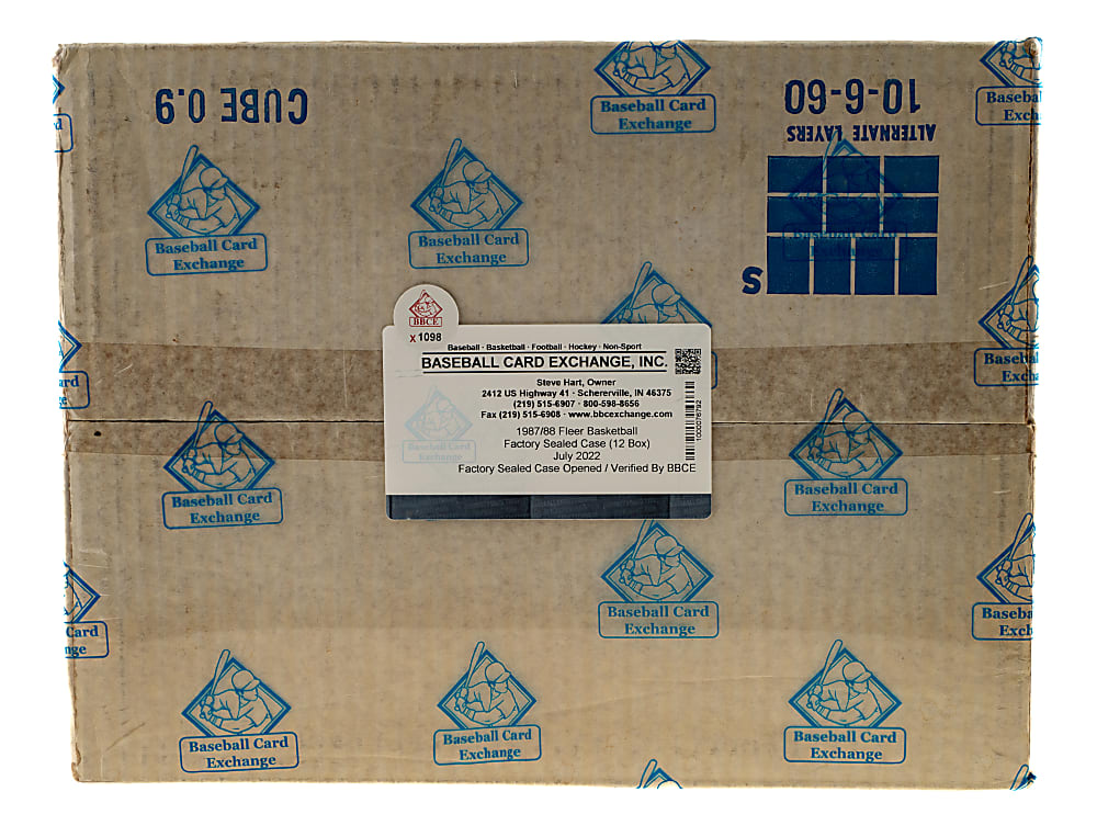 1987-1988 Fleer Basketball Factory-Sealed Unopened Wax Case (12 Boxes) - BBCE
