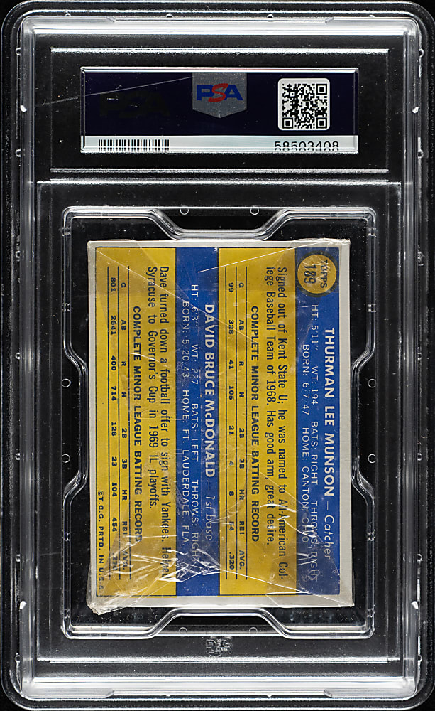 1970 Topps Second Series Unopened Cello Pack PSA MINT 9 - Thurman Munson Rookie on Back - 1 of 1 - Highest Graded!
