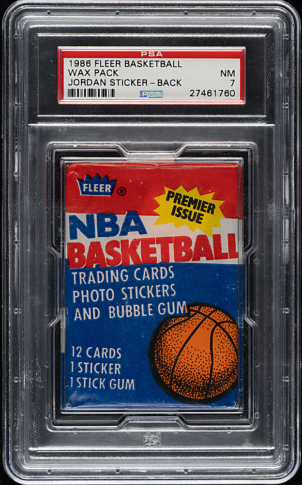 1986-1987 Fleer Basketball Unopened Wax Pack PSA NM 7 - Michael Jordan Rookie Sticker on Back