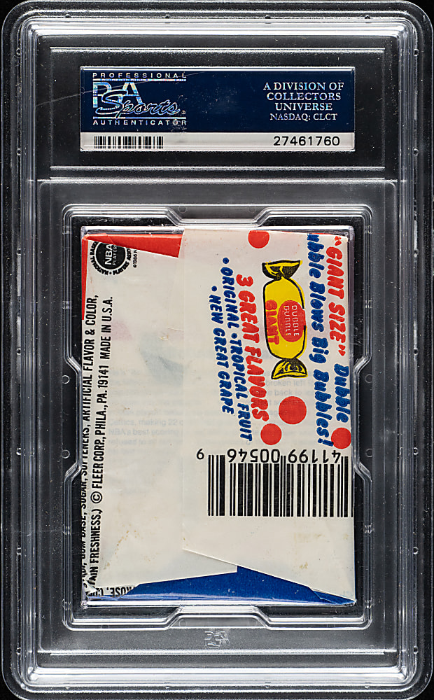 1986-1987 Fleer Basketball Unopened Wax Pack PSA NM 7 - Michael Jordan Rookie Sticker on Back