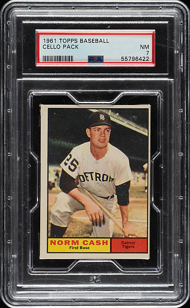 1961 Topps First/Second Series Unopened Cello Pack PSA NM 7
