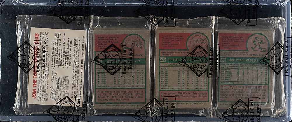1975 Topps Unopened Rack Pack - Tom Seaver on Back - BBCE