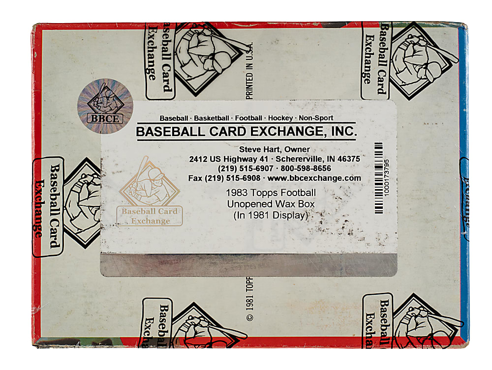 1983 Topps Football Unopened Wax Box (36 Packs) In 1981 Display Box - BBCE