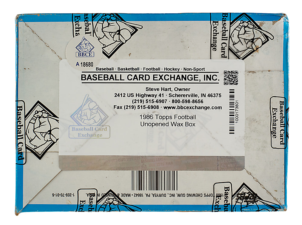 1986 Topps Football Unopened Wax Box (36 Packs) - BBCE