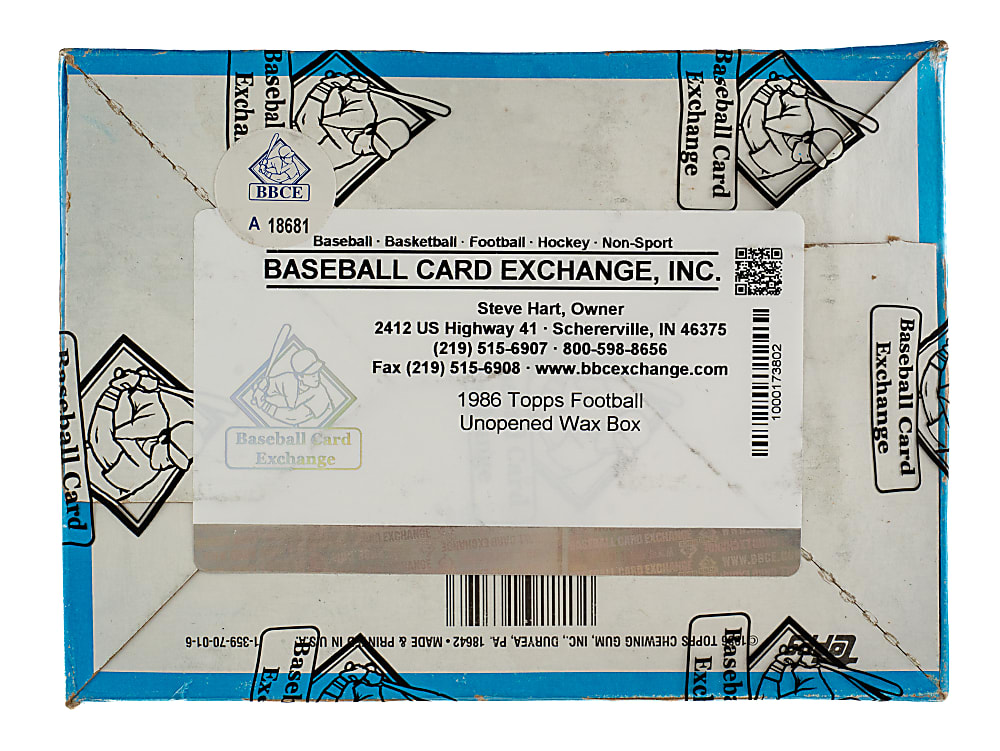 1986 Topps Football Unopened Wax Box (36 Packs) - BBCE