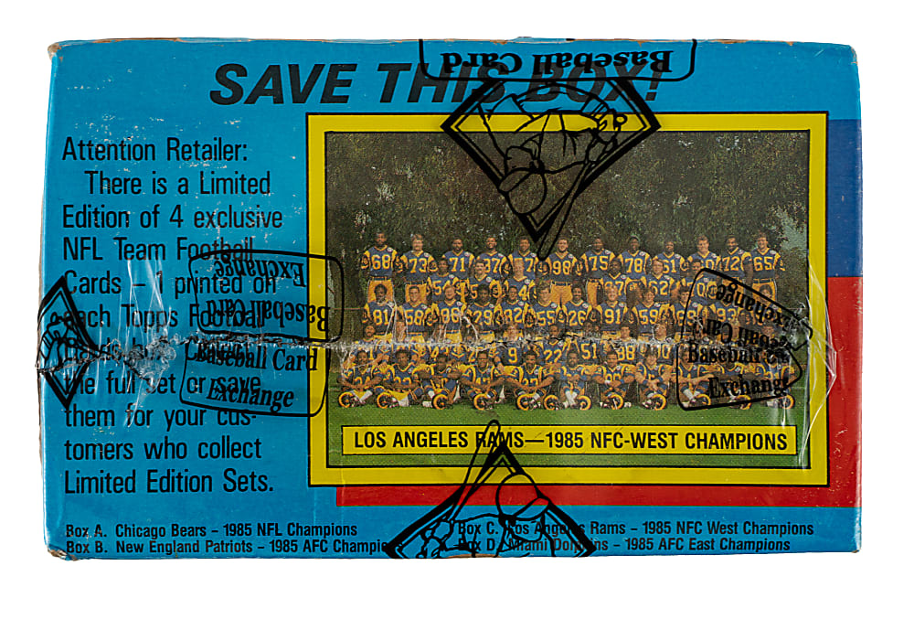 1986 Topps Football Unopened Wax Box (36 Packs) - BBCE