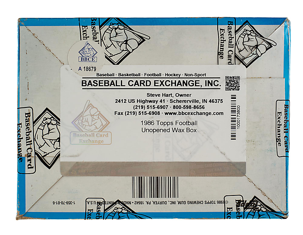 1986 Topps Football Unopened Wax Box (36 Packs) - BBCE