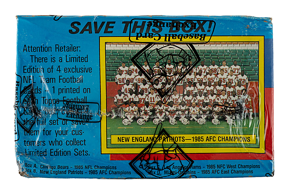 1986 Topps Football Unopened Wax Box (36 Packs) - BBCE