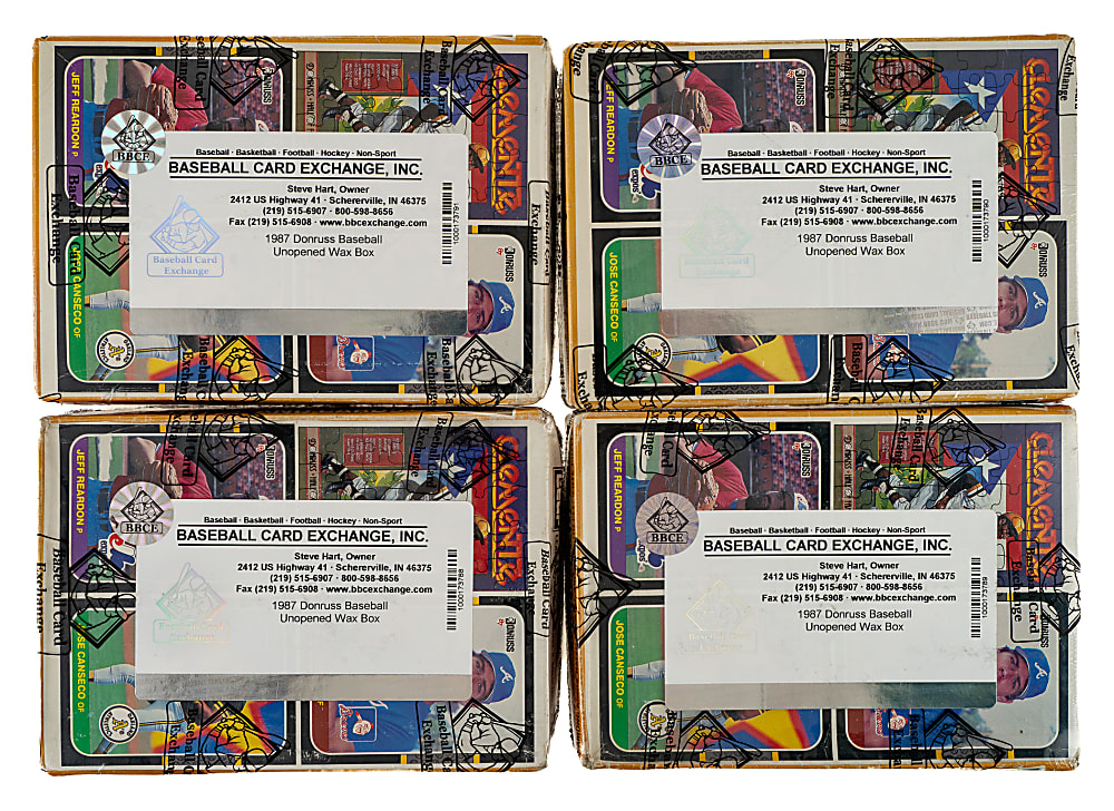 1987 Donruss Unopened Wax Box Collection (4 Boxes, 144 Cards) - BBCE