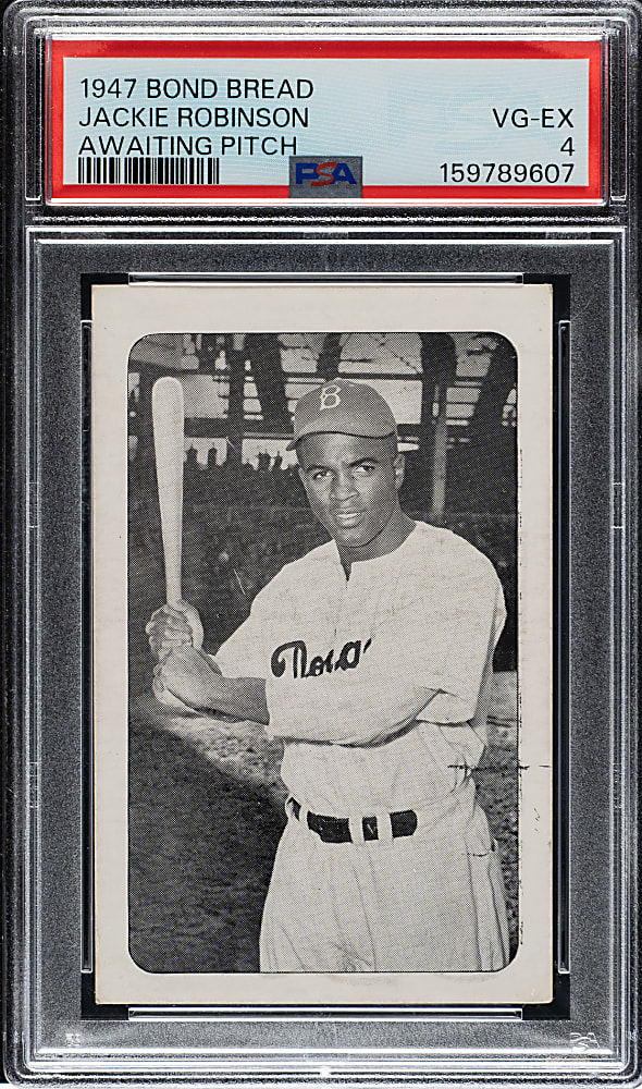 Circa 1947 Bond Bread Jackie Robinson Awaiting Pitch PSA VG-EX 4