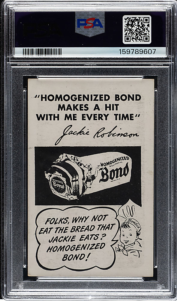 Circa 1947 Bond Bread Jackie Robinson Awaiting Pitch PSA VG-EX 4