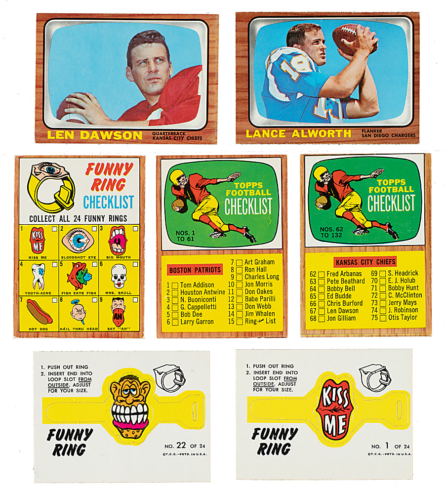 1966 Topps Football Complete Set (132) Plus "Funny Ring" Partial Set (18/24)