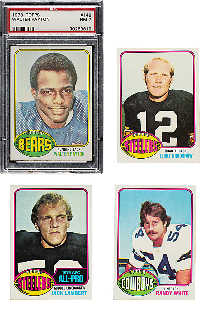 High-Grade 1976 Topps Football Complete Set (528) Including #148 Walter Payton Rookie PSA NM 7