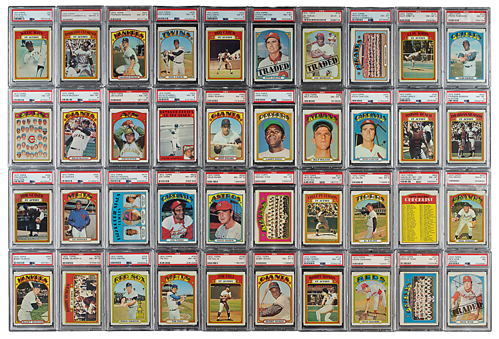 High-Grade 1972 Topps Complete Set (787) Including 50 PSA-Graded Cards