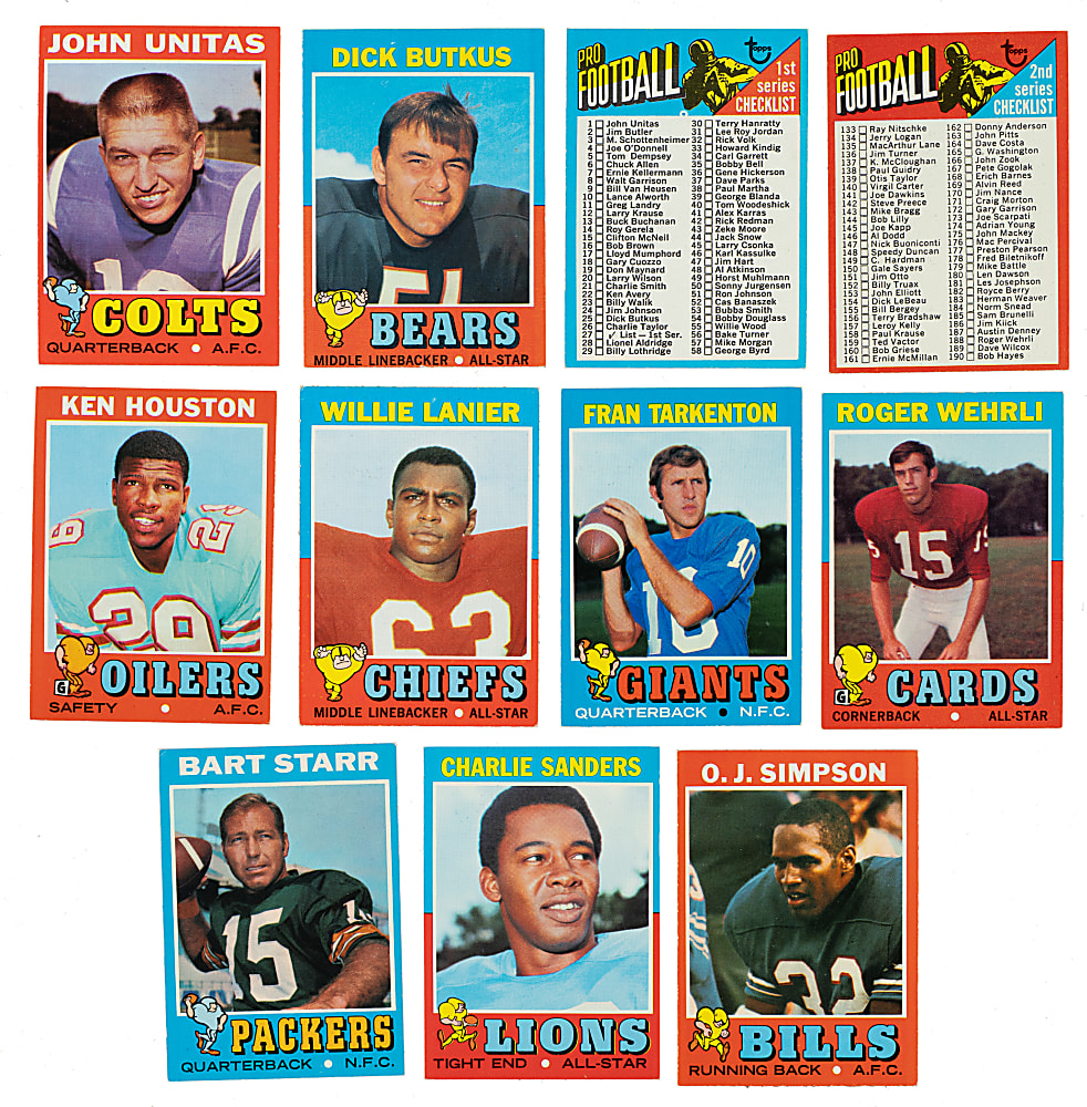 1971 Topps Football Complete Set (263) Including #156 Terry Bradshaw Rookie SGC NM+ 7.5