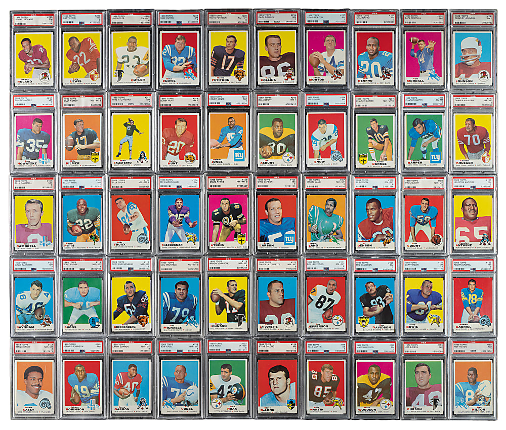 High-Grade 1969 Topps Football Complete Set (263) Including 139 PSA-Graded Cards