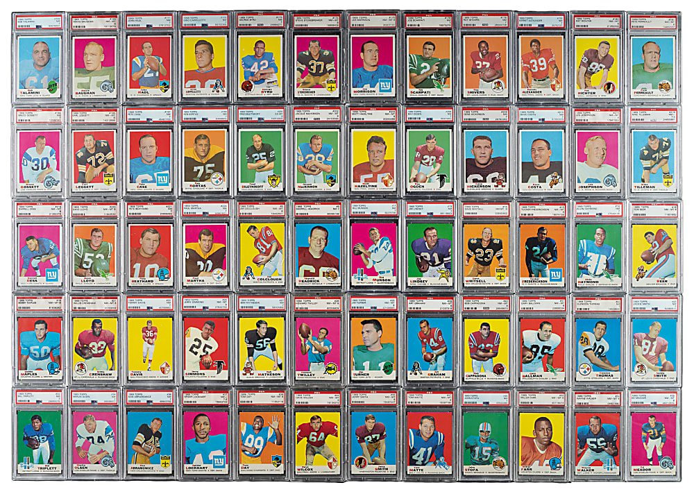 High-Grade 1969 Topps Football Complete Set (263) Including 139 PSA-Graded Cards