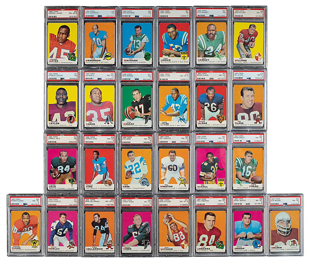 High-Grade 1969 Topps Football Complete Set (263) Including 139 PSA-Graded Cards