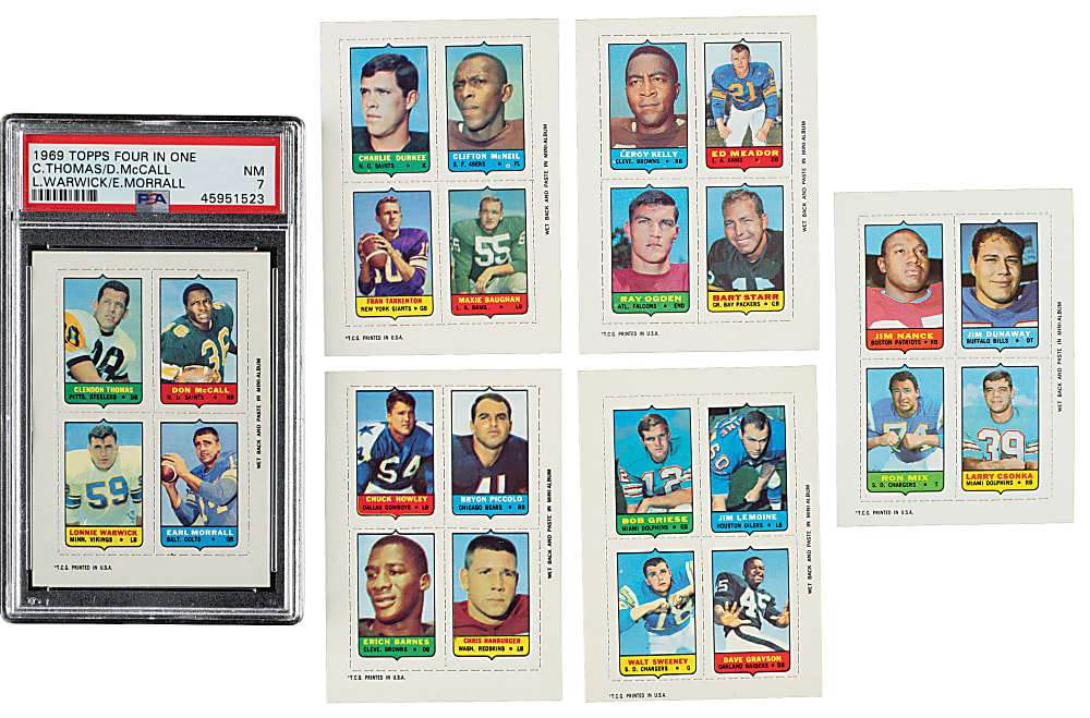 High-Grade 1969 Topps Football 4-in-1 Complete Set (66) Plus Complete Set of Mini-Albums (26)