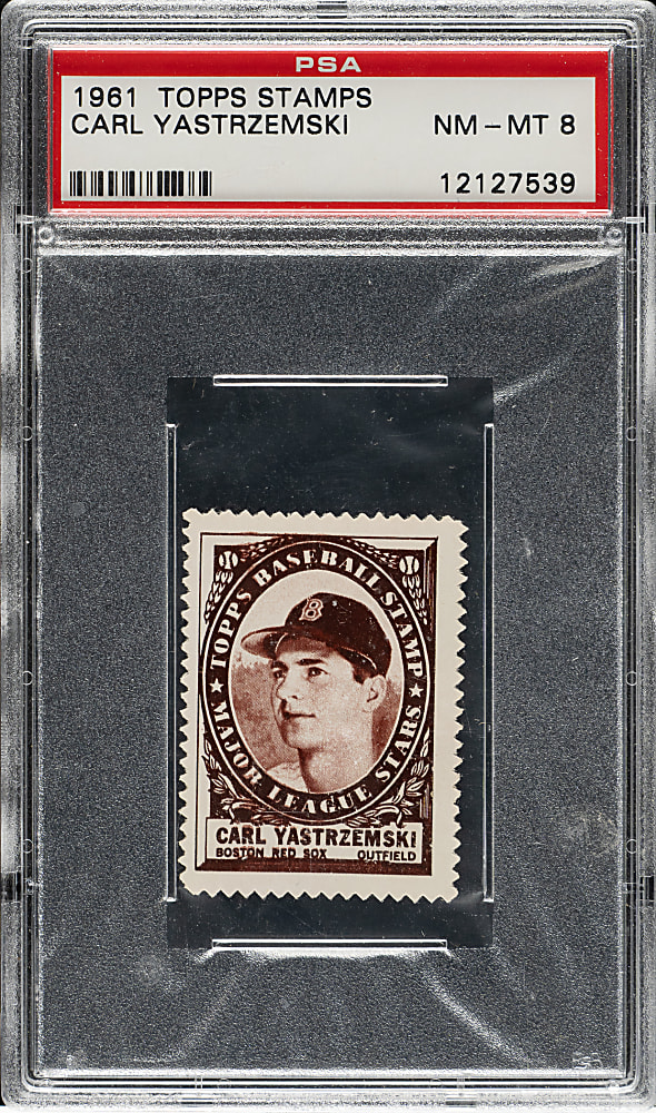 1961 Topps Stamps Carl Yastrzemski PSA NM-MT 8 - 1 of 2 - Highest Graded!